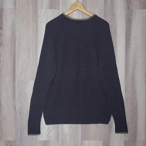 🛍Columbia Vintage Mens Large Grey V Neck Knit Cotton Sweater Outdoor Warm 90s‎ - Picture 2 of 6